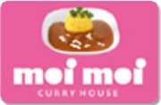 カレーハウスmoi moiのピンク色のロゴバナー